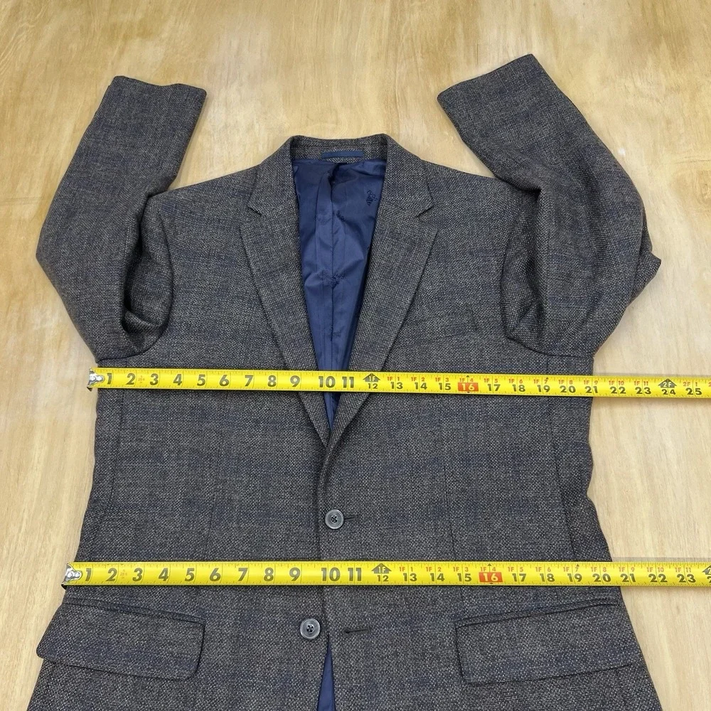 Jos A Bank Soft Knit Blazer Mens 40R Tailored Fit Wool Blend Stretch Brown/Navy